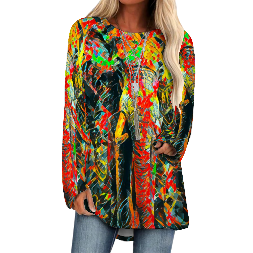 Custom Women's  Raglan Long Sleeve T-Shirt All Over Print Casual Shirt