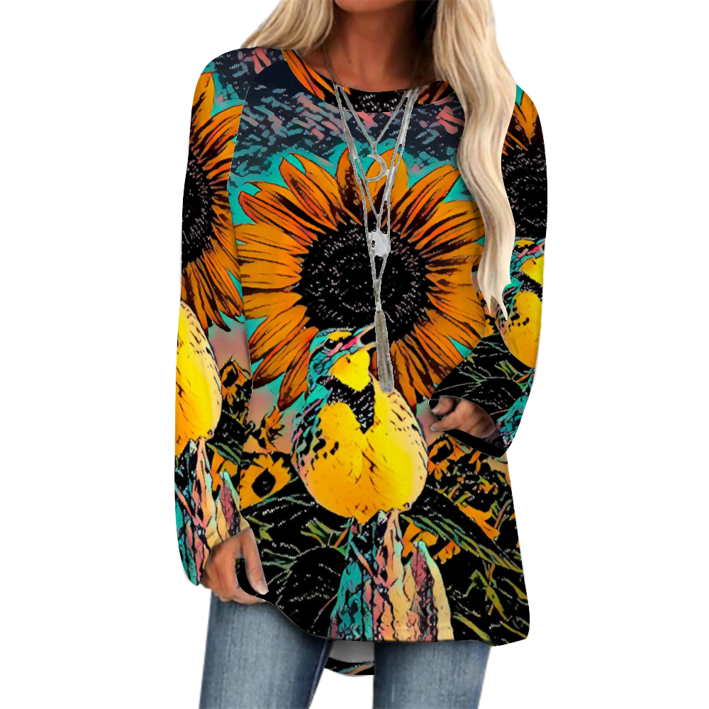 Custom Women's  Raglan Long Sleeve T-Shirt All Over Print Casual Shirt