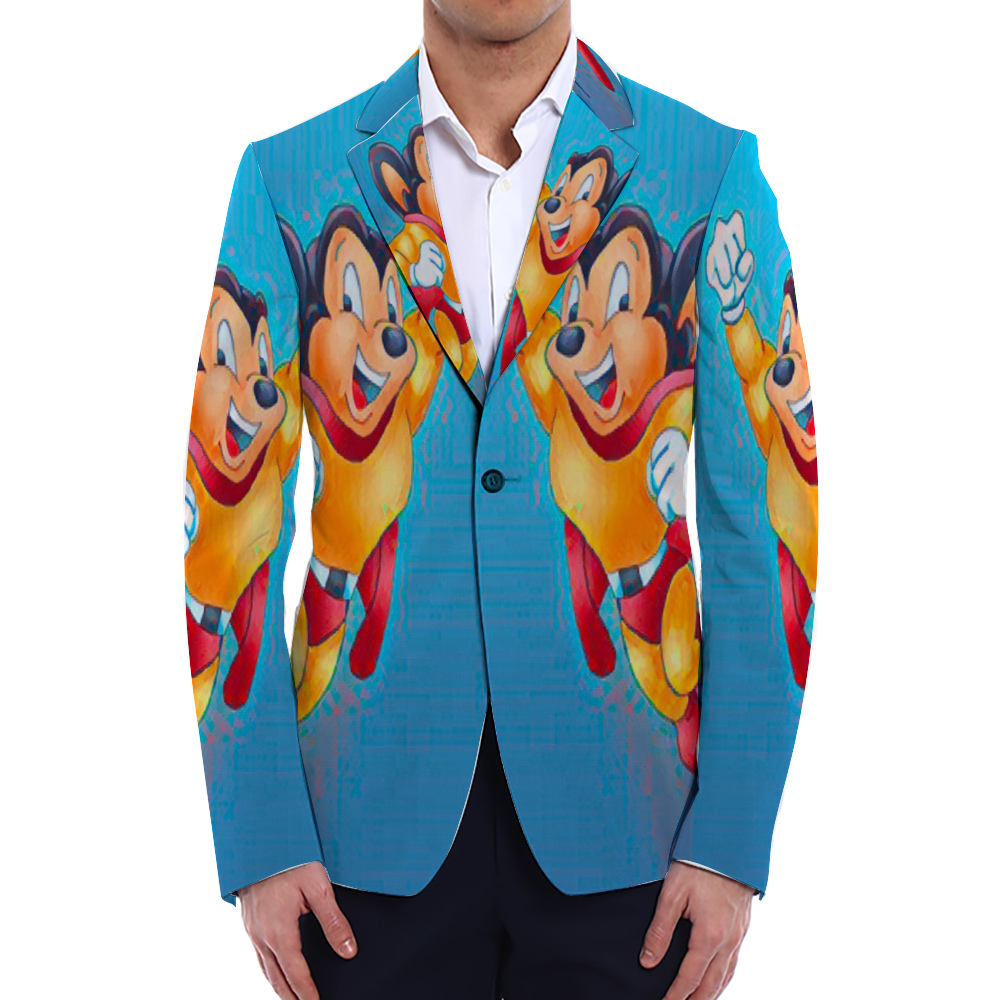 All Over Print Men Casual Suit Blazer Coat Fashion Light Coat