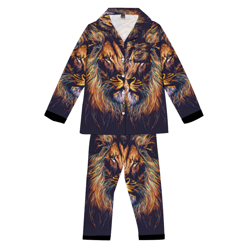 Custom Unisex  All Over Print Long Sleeve Pajamas Set of Shirt & Pants for Adults Sleeper Set Lounge Clothing