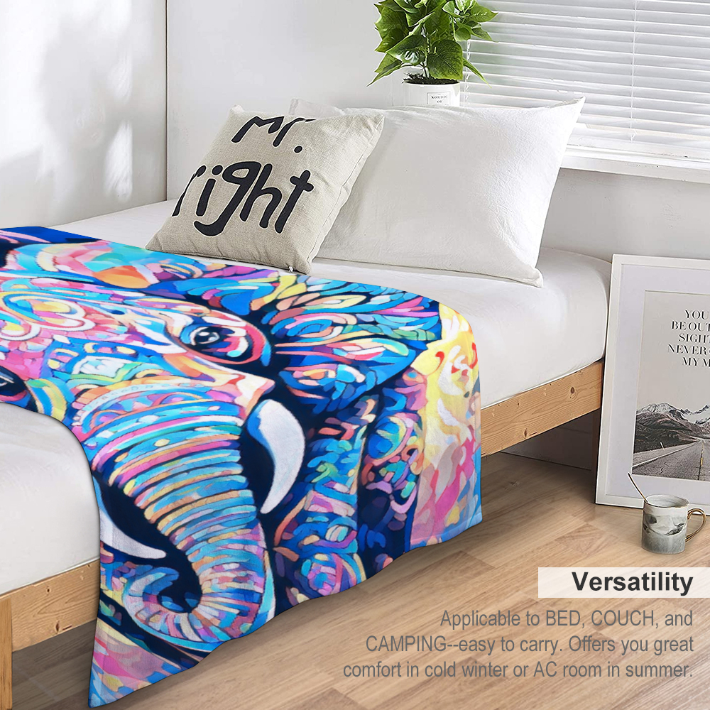 60" × 80" Custom Blankets Thin Flannel Blanket 1 Side Printing