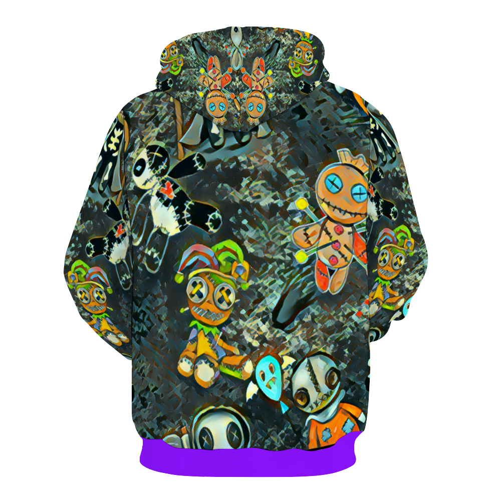 Customizable Unisex All Over Print Plush Hoodies with Pockets