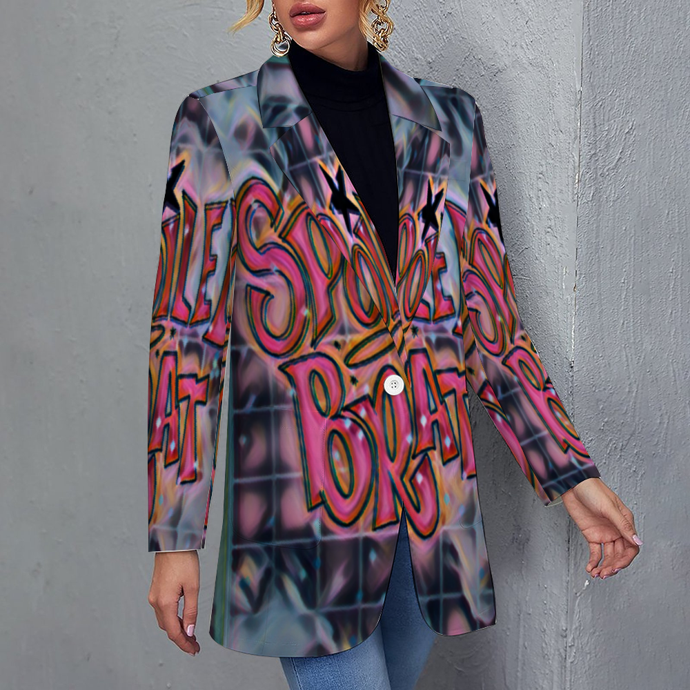 Custom Women's Casual Suit All Over Print Blazer Coat Fashion Light Coat