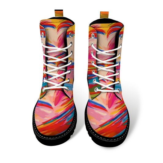 Custom Round Toe Boots Fashion Unisex All Over Print Shoes