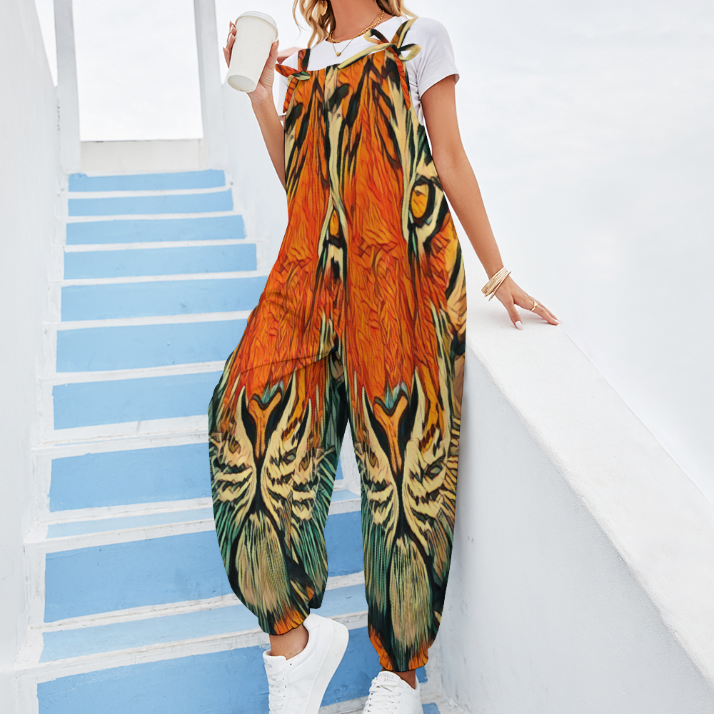 Custom All Over Print Women's Jumpsuit with Suspender