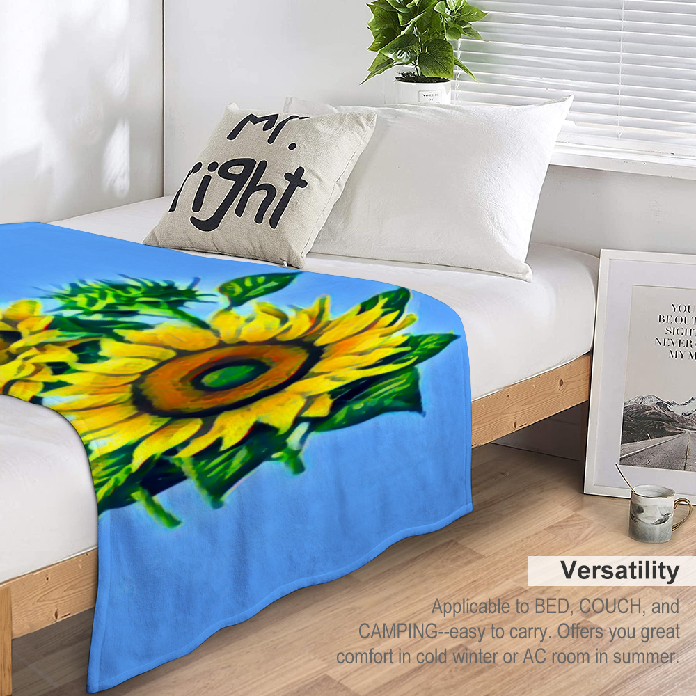 60" × 80" Custom Blankets Thin Flannel Blanket 1 Side Printing