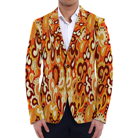 All Over Print Men Casual Suit Blazer Coat Fashion Light Coat