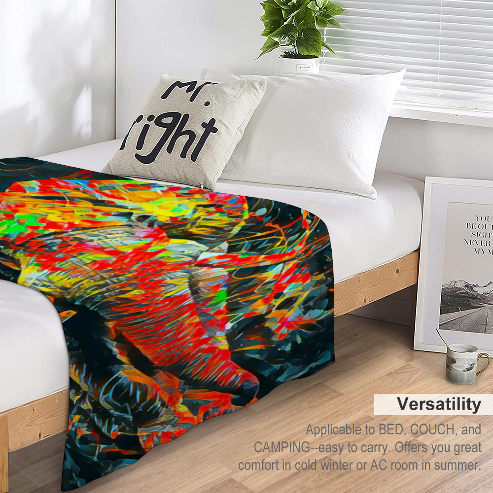 60" × 80" Custom Blankets Thin Flannel Blanket 1 Side Printing