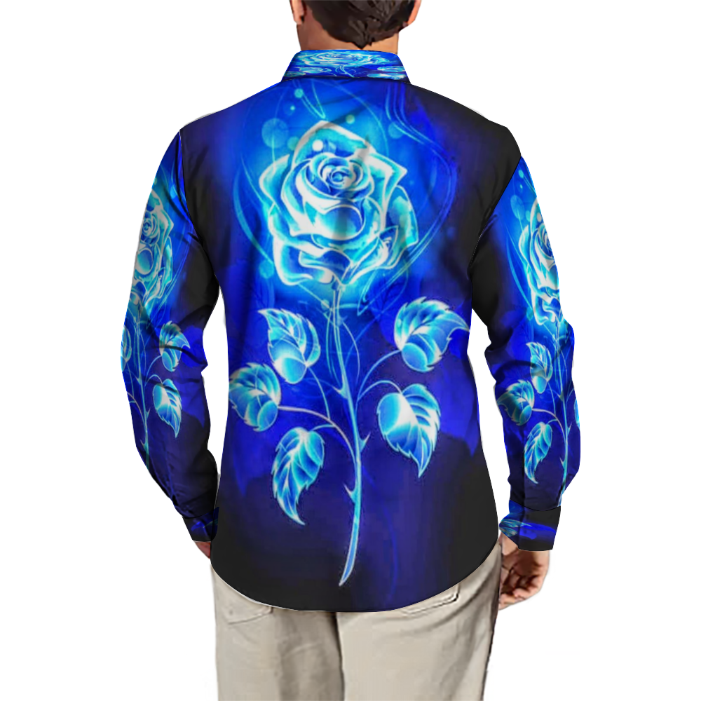 All Over Print Men's Fit Camp Collar Long Sleeve Shirt