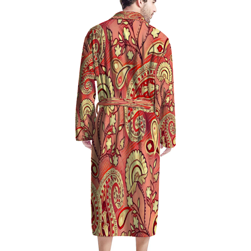 Custom Men's Long Bathrobes Lightweight Spa Robes