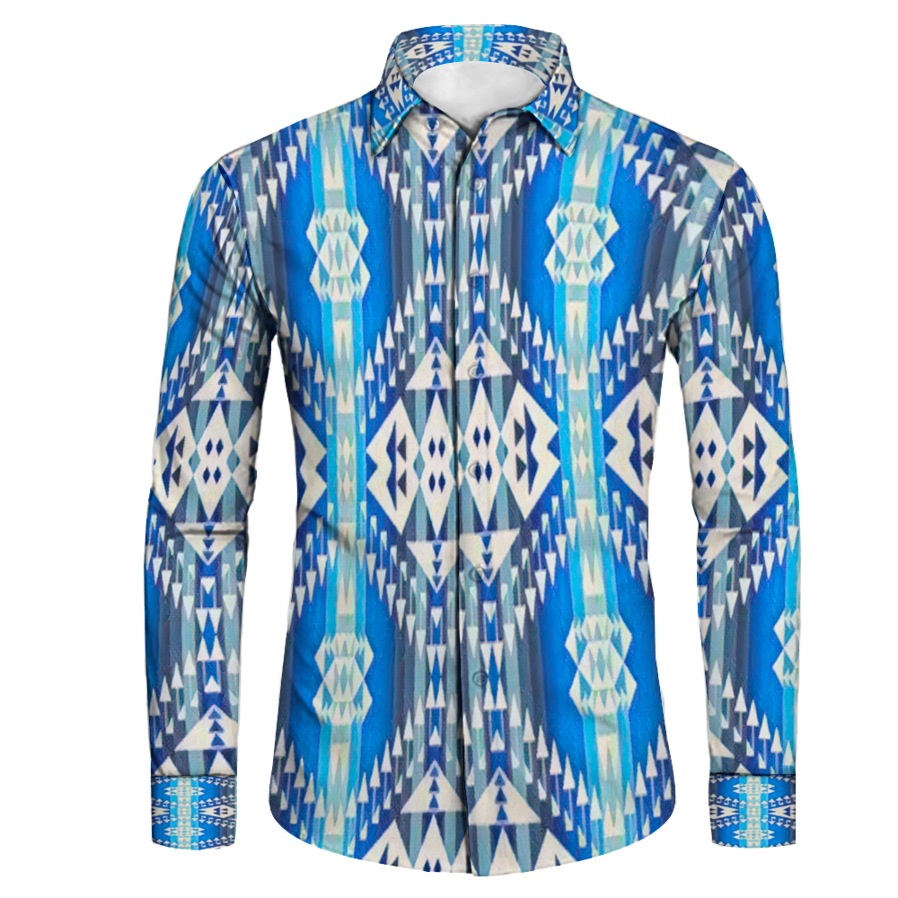 All Over Print Men's Fit Camp Collar Long Sleeve Shirt