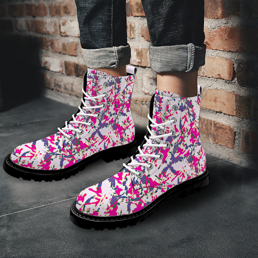 Custom Round Toe Boots Fashion Unisex All Over Print Shoes