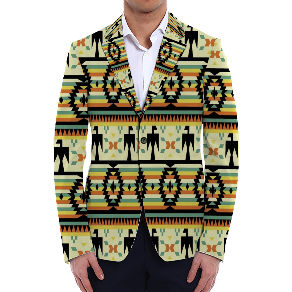 All Over Print Men Casual Suit Blazer Coat Fashion Light Coat