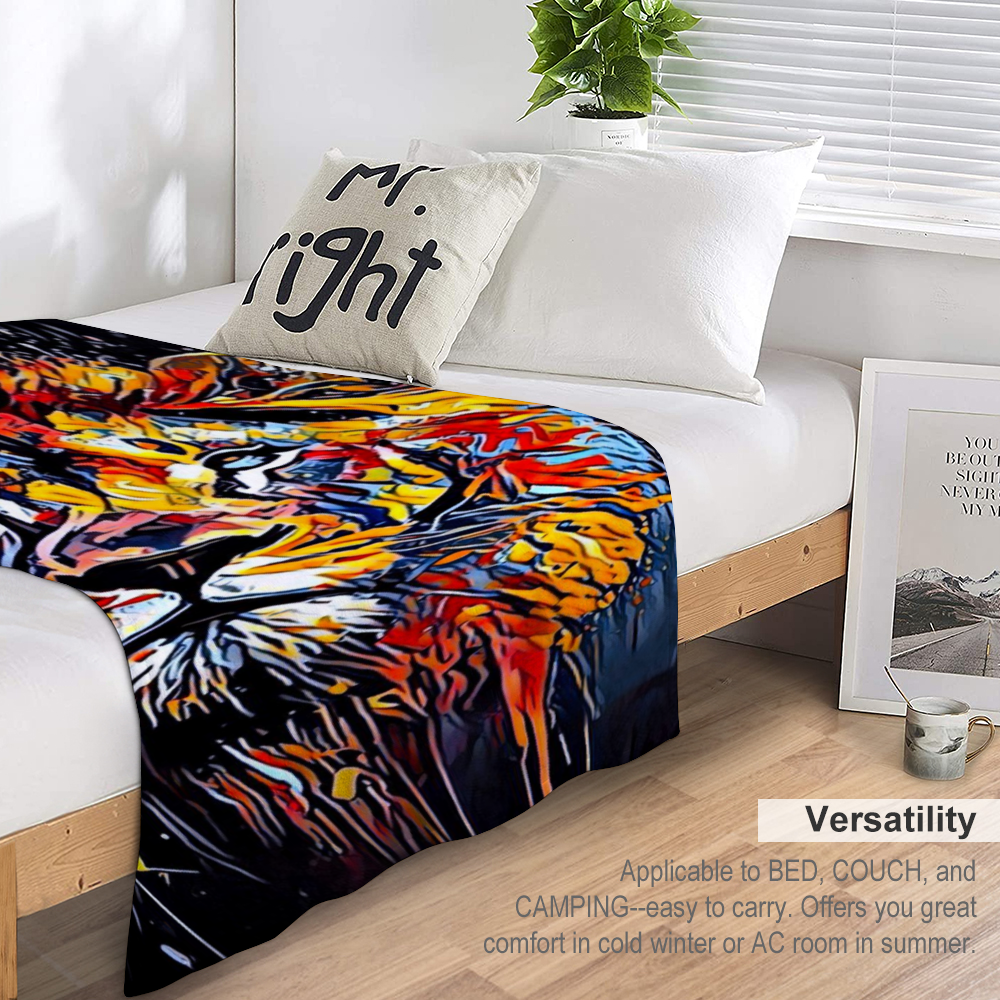 60" × 80" Custom Blankets Thin Flannel Blanket 1 Side Printing