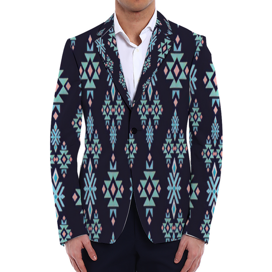 All Over Print Men Casual Suit Blazer Coat Fashion Light Coat