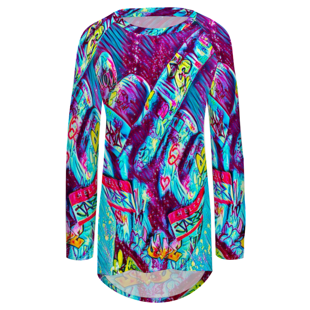 Custom Women's  Raglan Long Sleeve T-Shirt All Over Print Casual Shirt