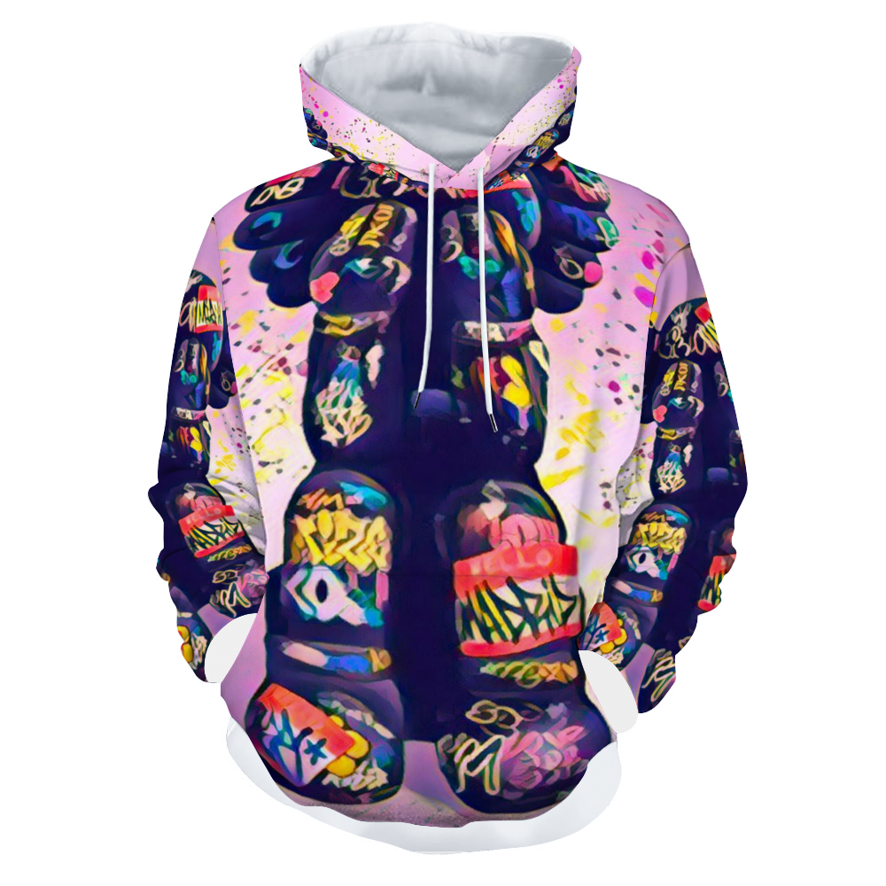 Customizable Unisex All Over Print Plush Hoodies with Pockets