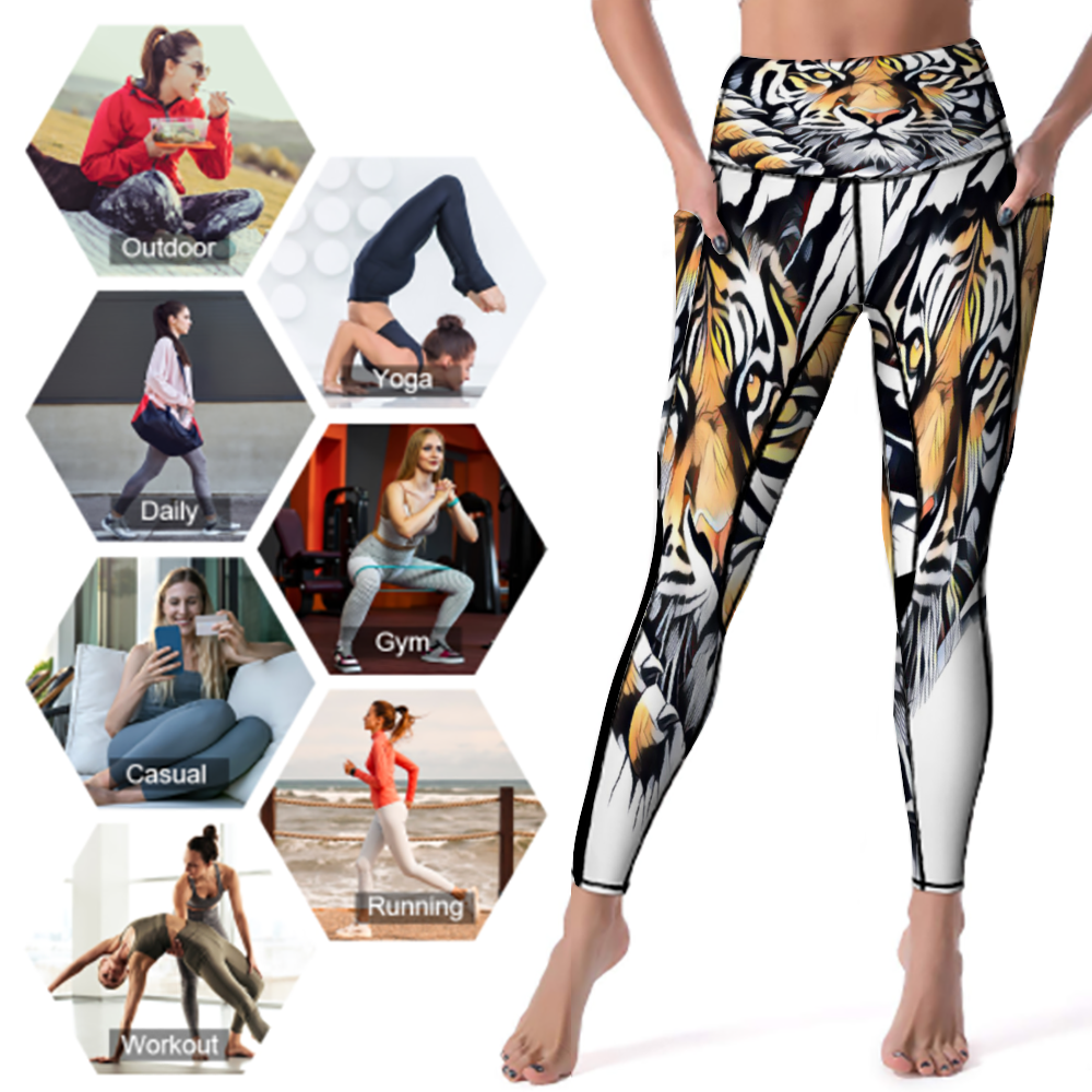 Custom Women's All Over Printed High Waist Yoga Skinny Pants