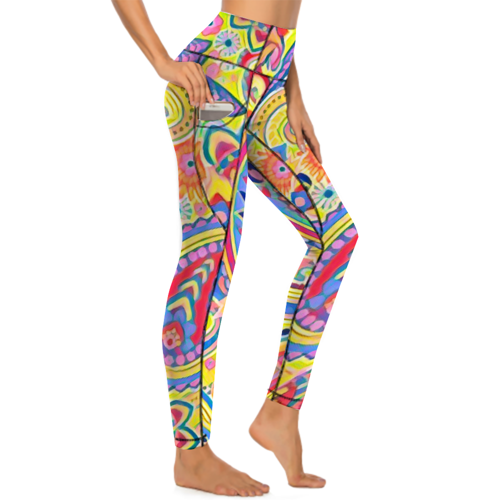 Custom Women's All Over Printed High Waist Yoga Skinny Pants