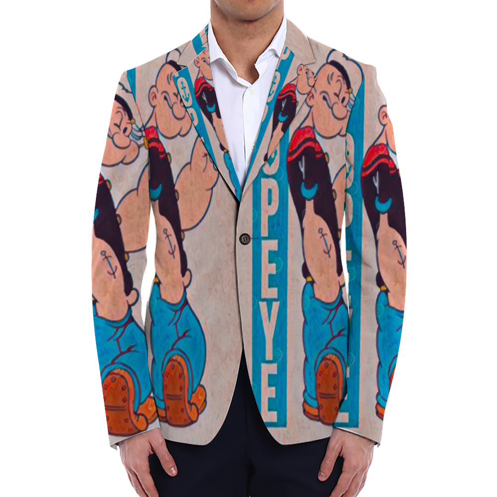 All Over Print Men Casual Suit Blazer Coat Fashion Light Coat