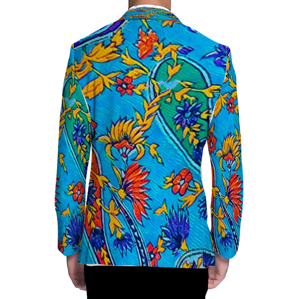 All Over Print Men Casual Suit Blazer Coat Fashion Light Coat