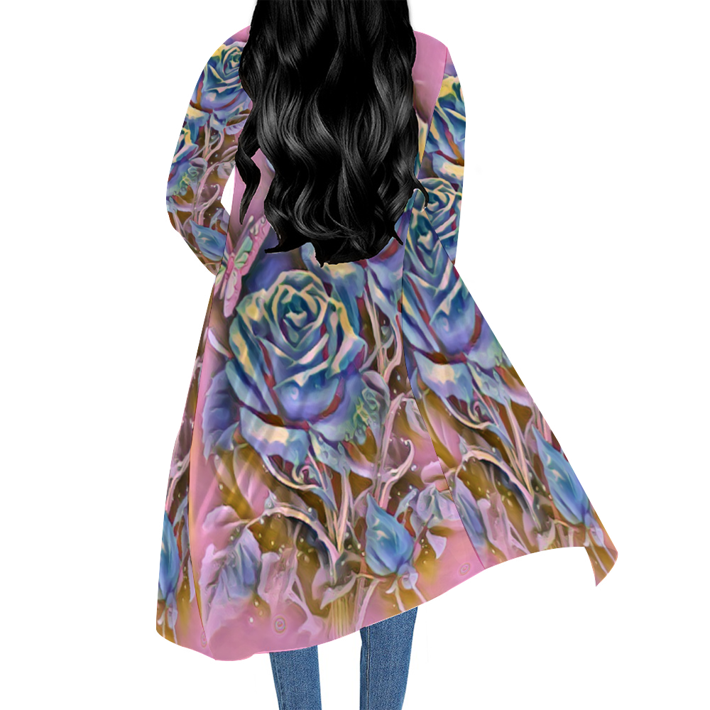 Custom Casual Front Open Dress Smock Long Sleeves Dress Smock