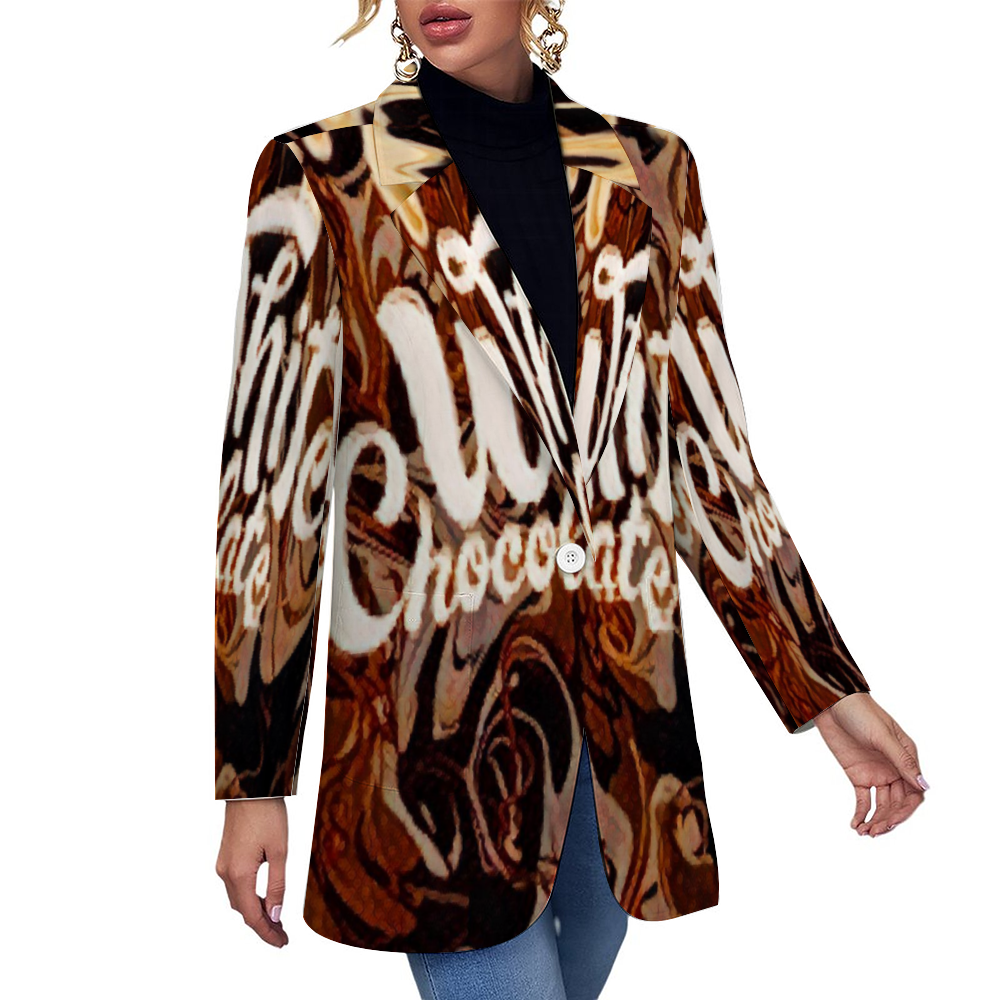 Custom Women's Casual Suit All Over Print Blazer Coat Fashion Light Coat