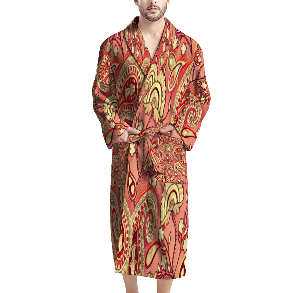 Custom Men's Long Bathrobes Lightweight Spa Robes