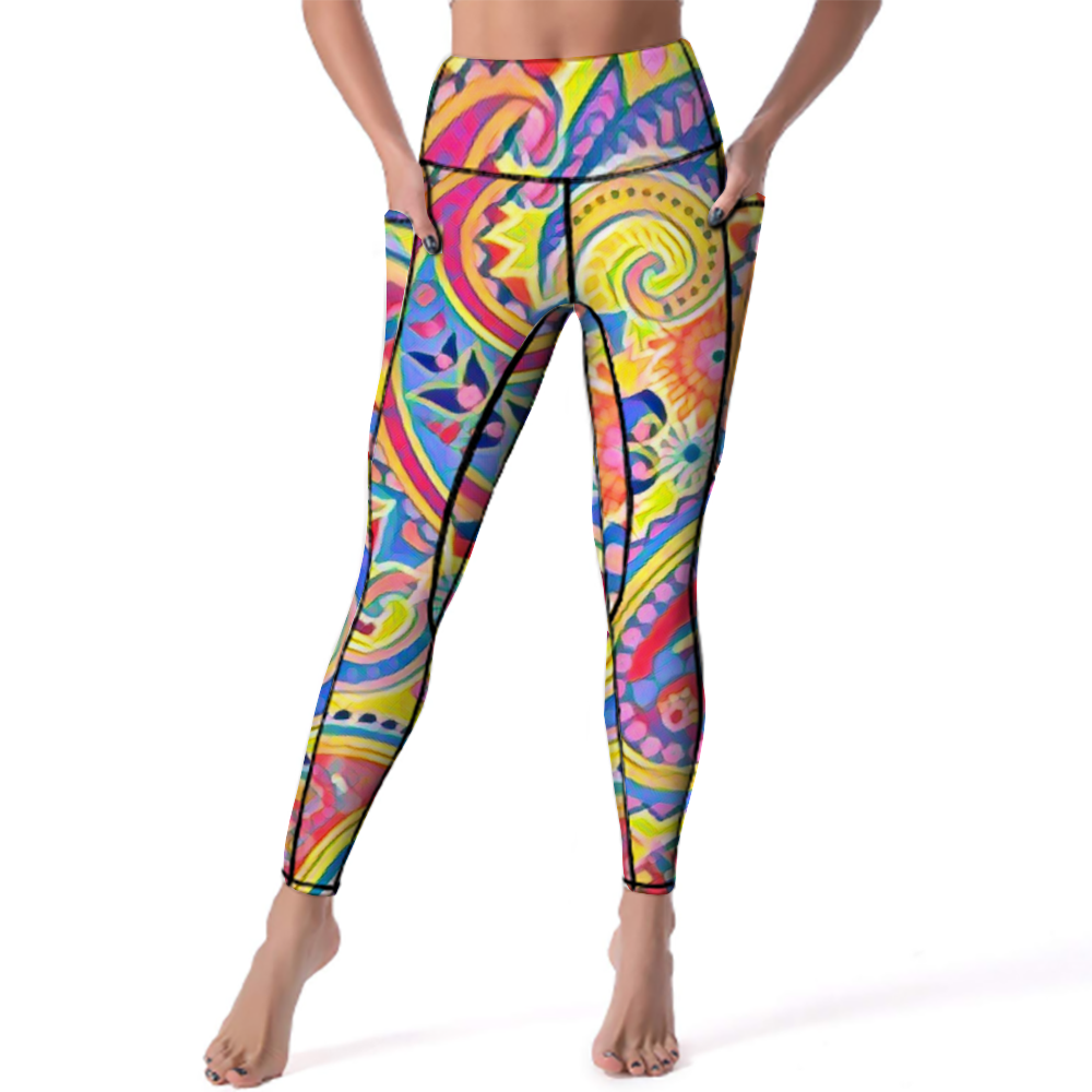 Custom Women's All Over Printed High Waist Yoga Skinny Pants