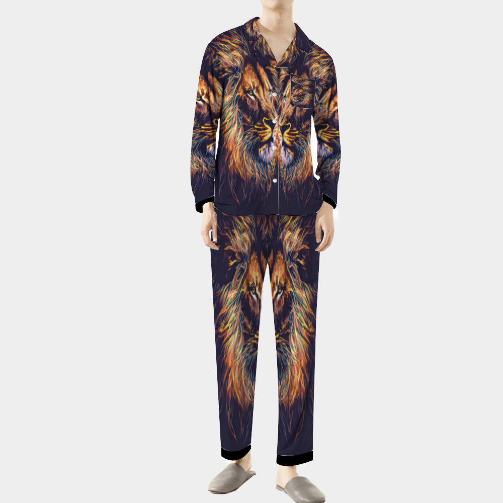 Custom Unisex  All Over Print Long Sleeve Pajamas Set of Shirt & Pants for Adults Sleeper Set Lounge Clothing