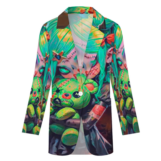 Custom Women's Casual Suit All Over Print Blazer Coat Fashion Light Coat