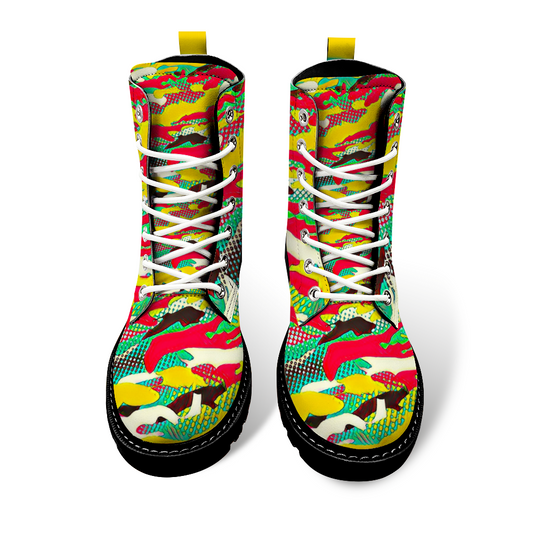 Custom Round Toe Boots Fashion Unisex All Over Print Shoes