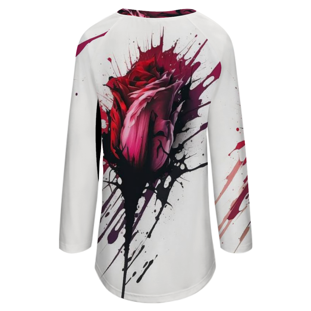 Custom Women's  Raglan Long Sleeve T-Shirt All Over Print Casual Shirt