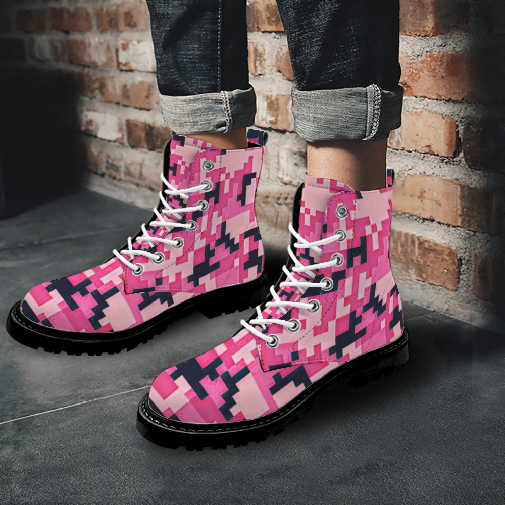 Custom Round Toe Boots Fashion Unisex All Over Print Shoes