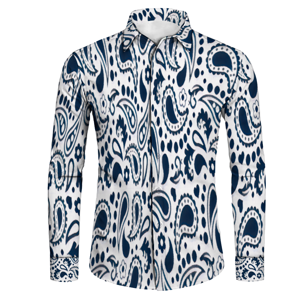 All Over Print Men's Fit Camp Collar Long Sleeve Shirt