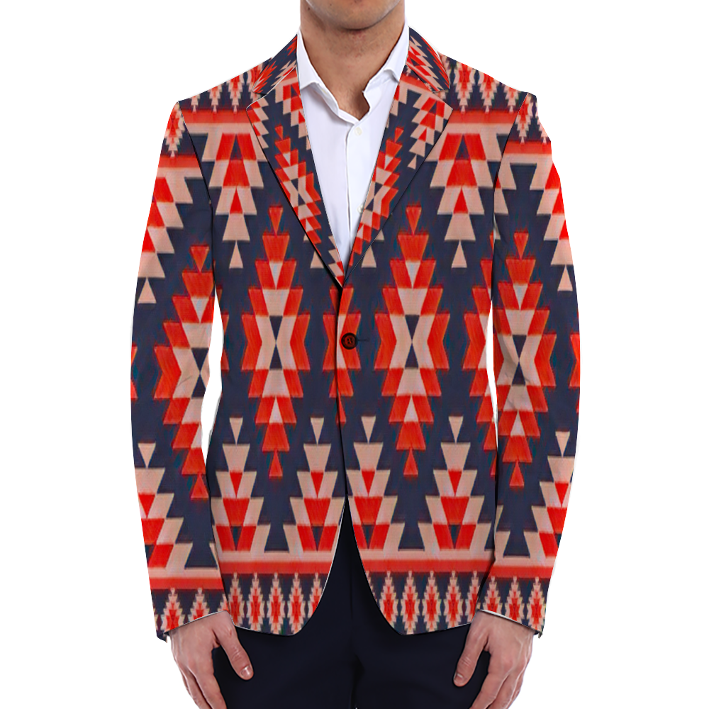 All Over Print Men Casual Suit Blazer Coat Fashion Light Coat