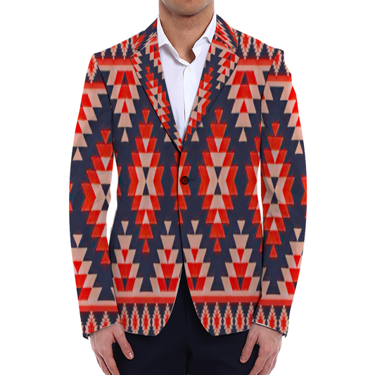 All Over Print Men Casual Suit Blazer Coat Fashion Light Coat