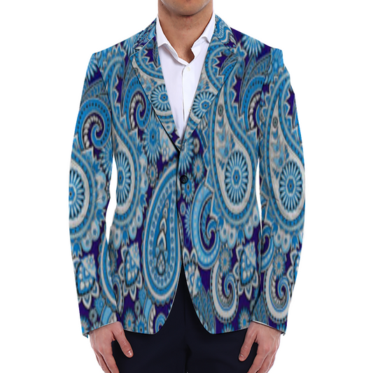 All Over Print Men Casual Suit Blazer Coat Fashion Light Coat