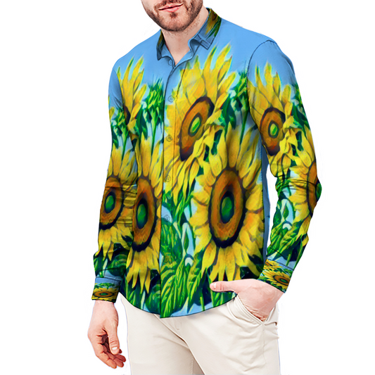 All Over Print Men's Fit Camp Collar Long Sleeve Shirt