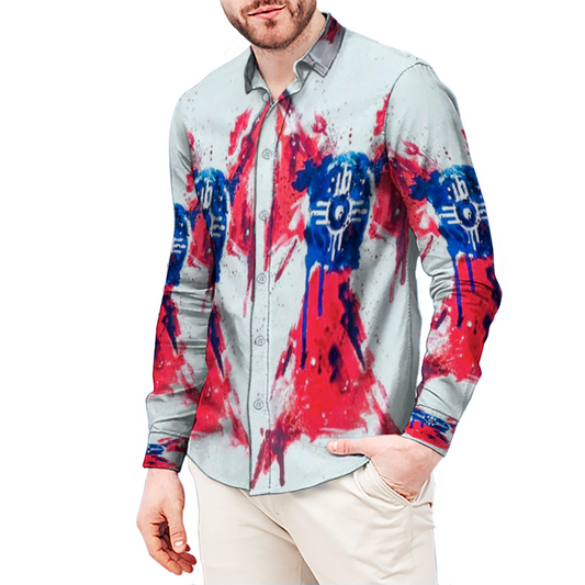 All Over Print Men's Fit Camp Collar Long Sleeve Shirt