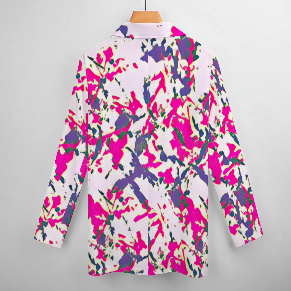 Custom Women's Casual Suit All Over Print Blazer Coat Fashion Light Coat