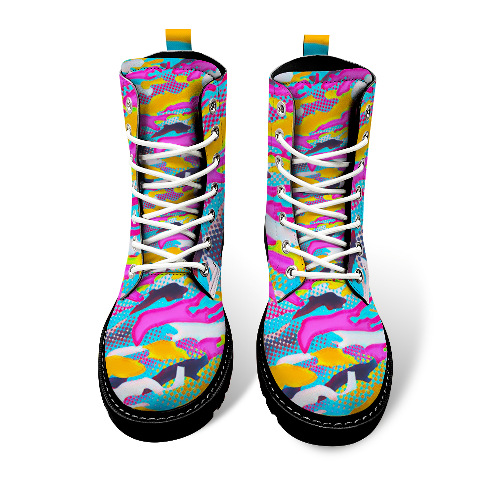 Custom Round Toe Boots Fashion Unisex All Over Print Shoes