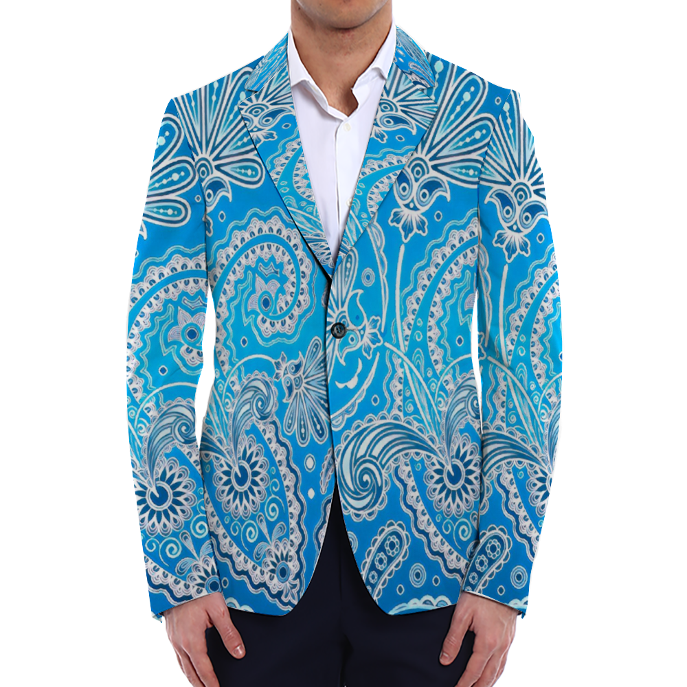 All Over Print Men Casual Suit Blazer Coat Fashion Light Coat