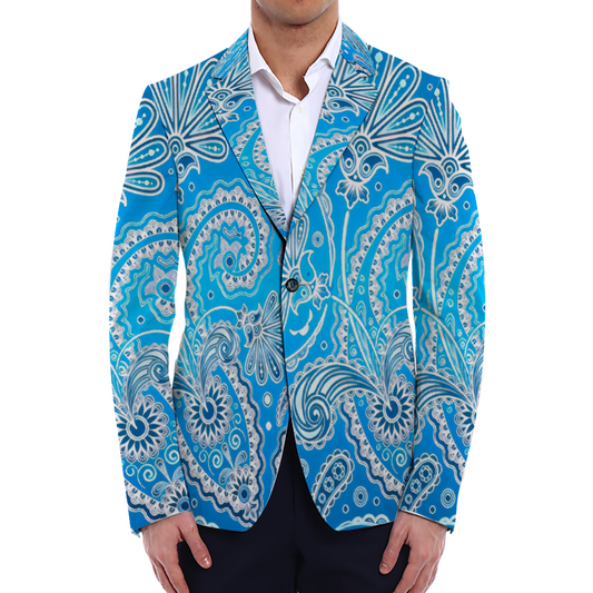 All Over Print Men Casual Suit Blazer Coat Fashion Light Coat