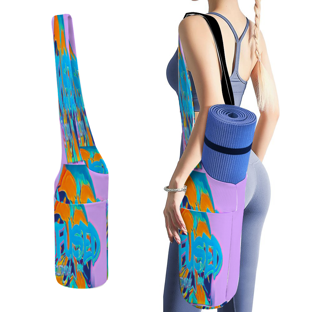 Custom Canvas Bag for Yoga Mat Gym Bag Personalized Yoga Mat Bag with Water Bottle Pocket and Bottom Wet Pocket, Exercise Yoga Mat Carrier