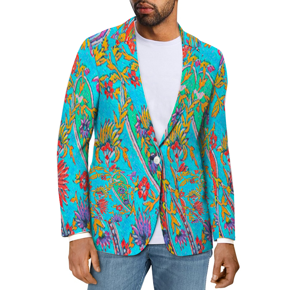 All Over Print Men Casual Suit Blazer with Pockets Coat Fashion