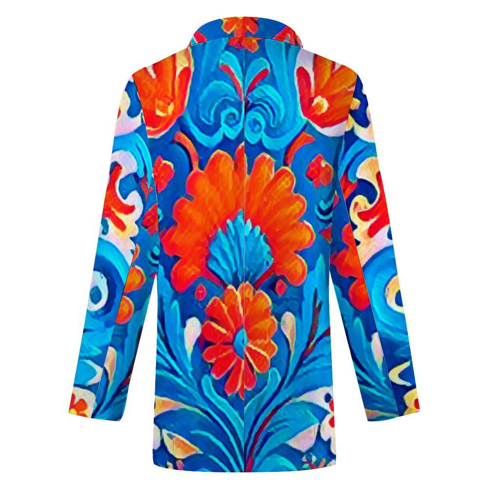 Custom Women's Casual Suit All Over Print Blazer Coat Fashion Light Coat