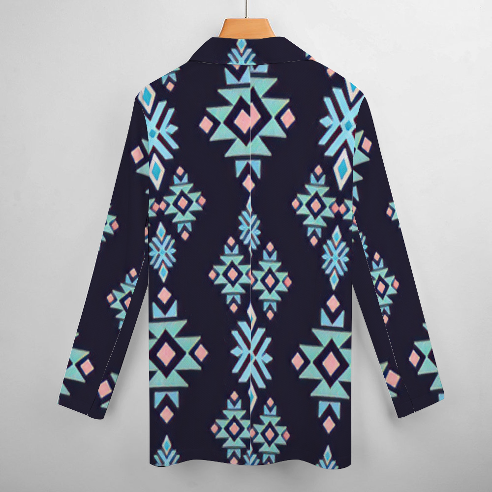 Custom Women's Casual Suit All Over Print Blazer Coat Fashion Light Coat