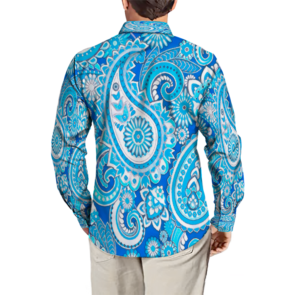 All Over Print Men's Fit Camp Collar Long Sleeve Shirt