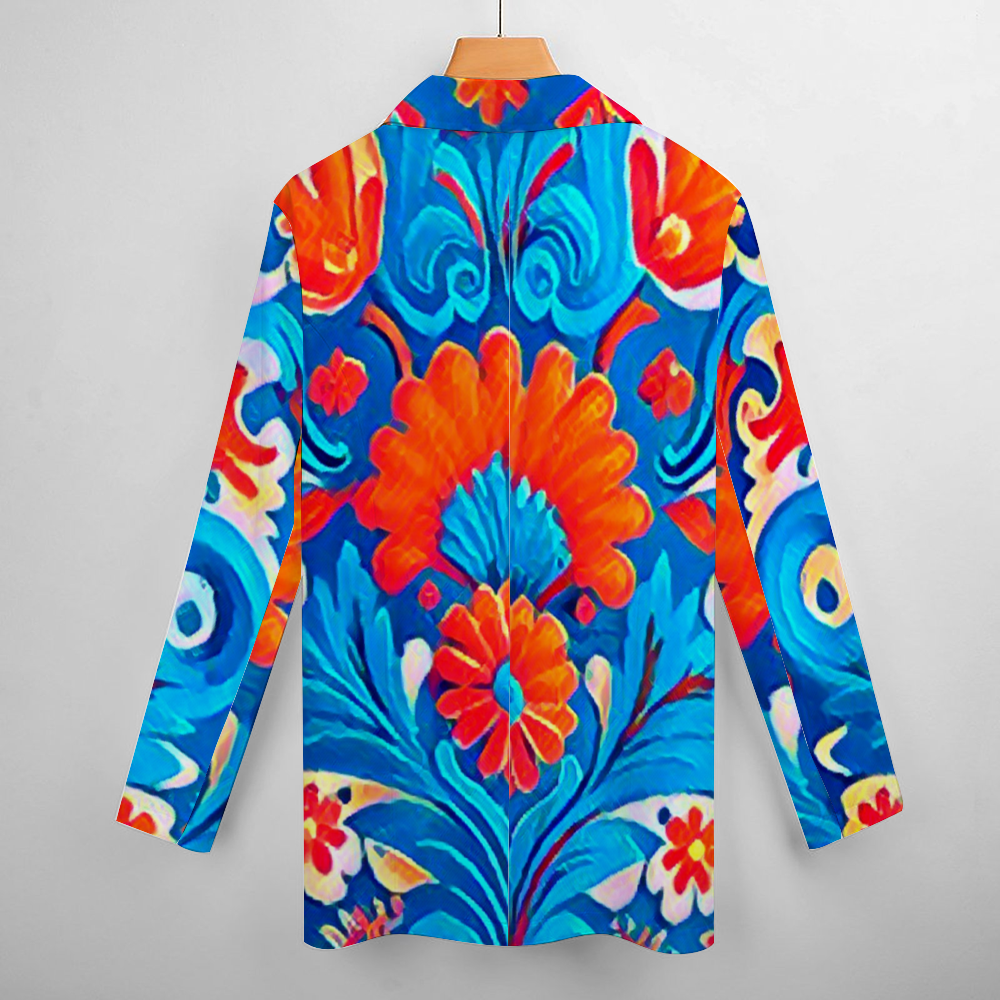 Custom Women's Casual Suit All Over Print Blazer Coat Fashion Light Coat